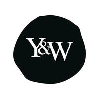 yw inicial logotipo carta escova monograma empresa vetor