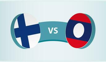 Finlândia versus Laos, equipe Esportes concorrência conceito. vetor