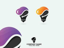 luz lâmpada logotipo Projeto. lâmpada vetor. eletricidade. volt. lâmpada negócios. colorida Projeto. claro. ideia. Prêmio modelo. energia. ícone vetor