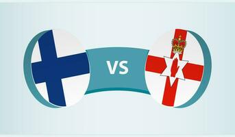 Finlândia versus norte Irlanda, equipe Esportes concorrência conceito. vetor