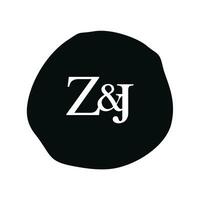 zj inicial logotipo carta escova monograma empresa vetor