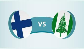 Finlândia versus Norfolk ilha, equipe Esportes concorrência conceito. vetor