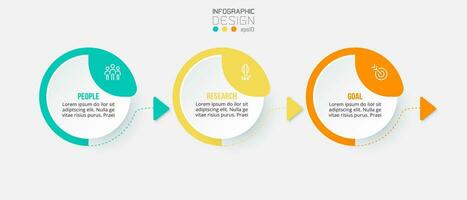 modelo de infográfico de negócios de gráfico de linha do tempo. vetor