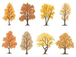 conjunto árvores e raízes para outono estação estilo. pode estar usava para seu trabalhar. bem-vinda outono estação conceito. vetor