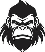 gracioso animais selvagens guardião gorila logotipo simplista safári sentinela vetor emblema