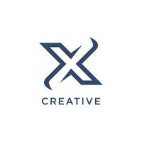 carta x com moderno criativo idéia monograma abstrato logotipo vetor
