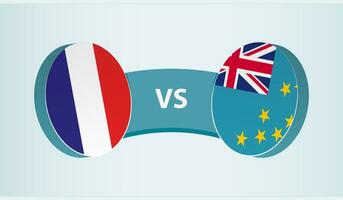 França versus tuvalu, equipe Esportes concorrência conceito. vetor