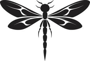 místico libélula silhueta noir libélula símbolo vetor