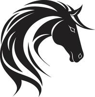 graça e poder Preto mustang emblema elegância dentro simplicidade icônico cavalo vetor