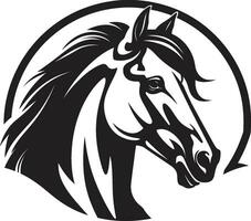 emblemático eqüino excelência logotipo símbolo cavaleiros serenidade monocromático cavalo ícone vetor