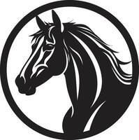 simplista beleza dentro Preto equestre ícone corcel silhueta majestade minimalista emblema vetor