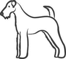 airedale cachorro mão desenhado vetor ilustração