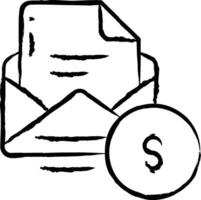 o email dinheiro mão desenhado vetor ilustração