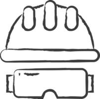 capacete mão desenhado vetor ilustração