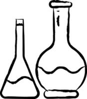 química frasco mão desenhado vetor ilustração