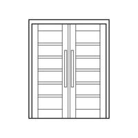 mão desenhado crianças desenhando vetor ilustração dois painel despojado telha Duplo porta isolado em branco fundo