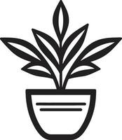 simplista plantar majestade Preto logotipo arte exuberante jardim oásis emblemático símbolo vetor