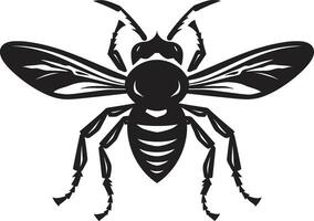 ferrão sentinela vespa emblema Projeto majestoso predador icônico Preto vespa vetor