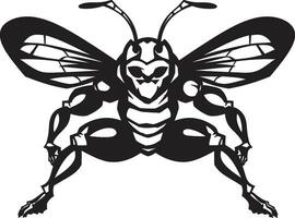 minimalista predador arte monocromático ícone nobre vespa majestade dentro Preto logotipo Projeto vetor