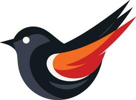 gracioso pássaro canoro à moda robin pássaro logotipo simplista elegância pássaro silhueta ícone vetor