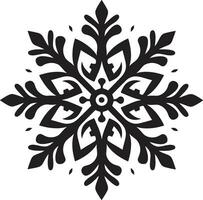 elegante emblema do queda de neve à moda logotipo Projeto simplista beleza dentro cristal silêncio monocromático emblema vetor