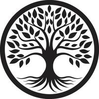 ícone do verde beleza árvore vetor logotipo serenata dentro simplicidade Preto árvore emblema