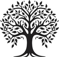 serenata dentro simplicidade Preto árvore emblema elegância dentro natureza icônico árvore símbolo vetor