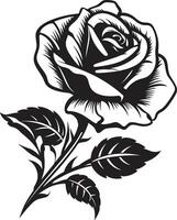 nobre guardião do pétala perfeição monocromático emblema Projeto serenata para rosas beleza moderno vetor emblema