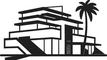 urbano elegância dentro Preto e branco real Estado logotipo Estado excelência monocromático villa ícone vetor