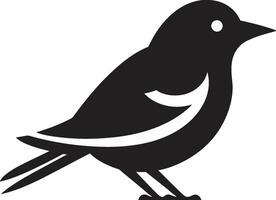 régio Robins serenata Preto emblema Projeto icônico voar excelência monocromático pássaro emblema vetor