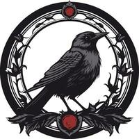 nobre aviária guardião emblemático símbolo elegante melodia dentro Preto logotipo emblema vetor