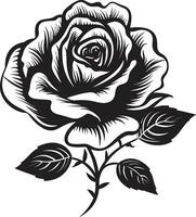 simplista beleza do floresce rosa ícone emblemático serenata dentro Preto logotipo símbolo vetor