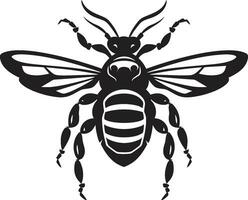 emblemático inseto excelência mascote símbolo serenidade dentro monocromático vespa ícone Projeto vetor