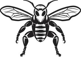 poderoso vespa perfil monocromático mascote silhueta inseto majestade dentro Preto vespa símbolo vetor