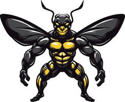 icônico vespa majestade muscular silhueta régio enxame defensor emblemático arte vetor