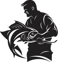 pescadores orgulho logotipo símbolo do paixão profissionalismo e excelência pescadores vida logotipo símbolo do aventura liberdade e conexão com natureza vetor