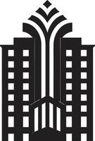 moderno urbano habitação vetor ícone dentro Preto arquitetônico excelência apartamento construção emblema
