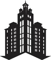 ícone do elegância Preto logotipo Projeto para apartamentos moderno urbano habitação vetor ícone dentro Preto