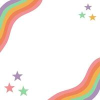 ondulado formas arco Iris e estrelas Projeto fundo dentro pastel cores. perfeito para bandeira, blog publicar, social meios de comunicação vetor