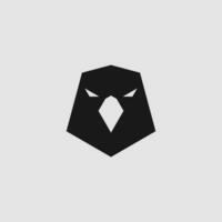 moderno e negrito simples hexagonal Águia falcão cabeça logotipo vetor Preto isolado em branco fundo