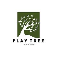 árvore logotipo, educacional árvore Parque infantil Projeto simples ilustração modelo vetor