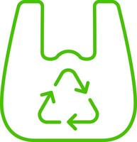 plástico saco reciclar linha ícone ilustração vetor