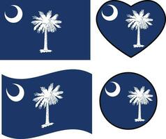 sul carolina bandeira ícone. acenando bandeira do sul carolina . coração sul carolina bandeira. volta sul carolina bandeira. plano estilo. vetor