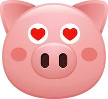 fofa porco face emoji adesivo vetor