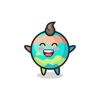personagem de desenho animado de bombas de banho de bebê feliz vetor