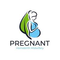 gravidez mulher do logotipo Projeto simples ilustração Prêmio vetor