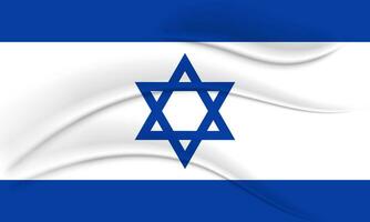 nacional bandeira do Israel com seda efeito. israelense bandeira. 3d fundo, vetor