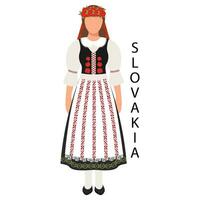 mulher dentro eslovaco folk fantasia. cultura e tradições do Eslováquia. ilustração, vetor