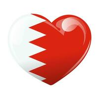 bahrain bandeira dentro a forma do uma coração. amor coração com bahrain bandeira. 3d ilustração, vetor