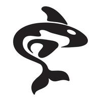 design criativo de logotipo de modelo animal baleia orca preta simples. animal subaquático assassino. logotipo para negócios, identidade e branding. vetor